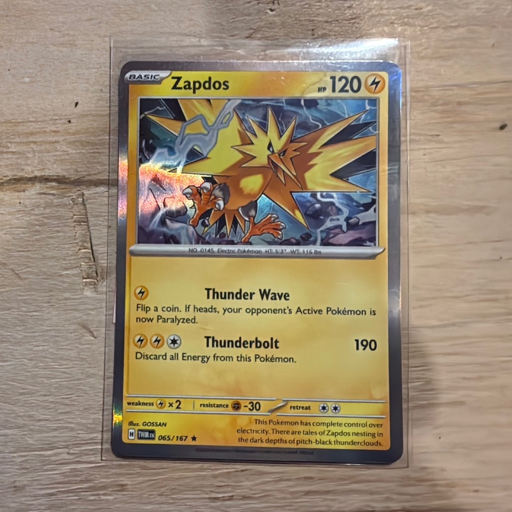 Pokémon Zapdos 065/167 Twilight Masquerade Holo Rare
